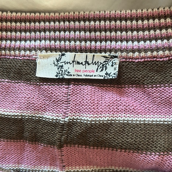 Free People Easy to Love Romper Knit Stripe Purple Fall Cozy Cabin Lounge - Picture 9 of 11